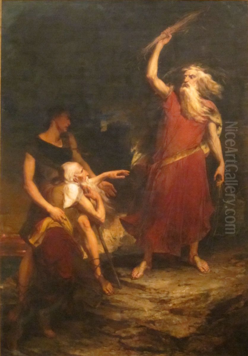 King Lear Oil Painting by Peter F. Rothermel