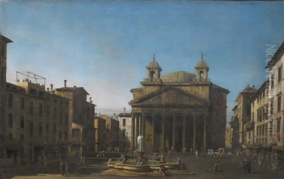 The Pantheon Oil Painting by Bernardo Bellotto