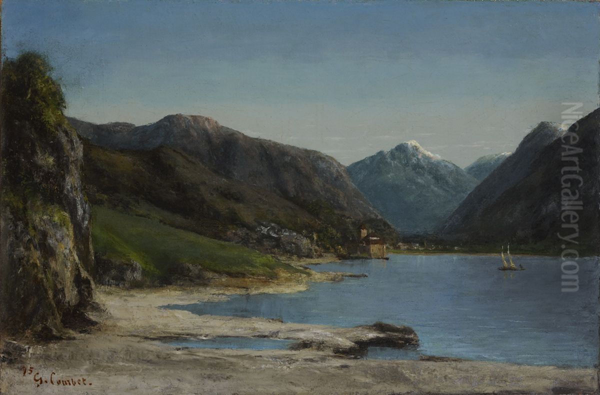 Chillon, view from afar Oil Painting by Gustave Courbet