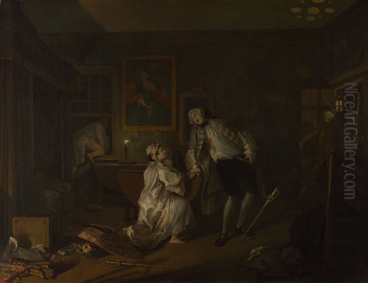 5, The Bagnio Oil Painting by William Hogarth
