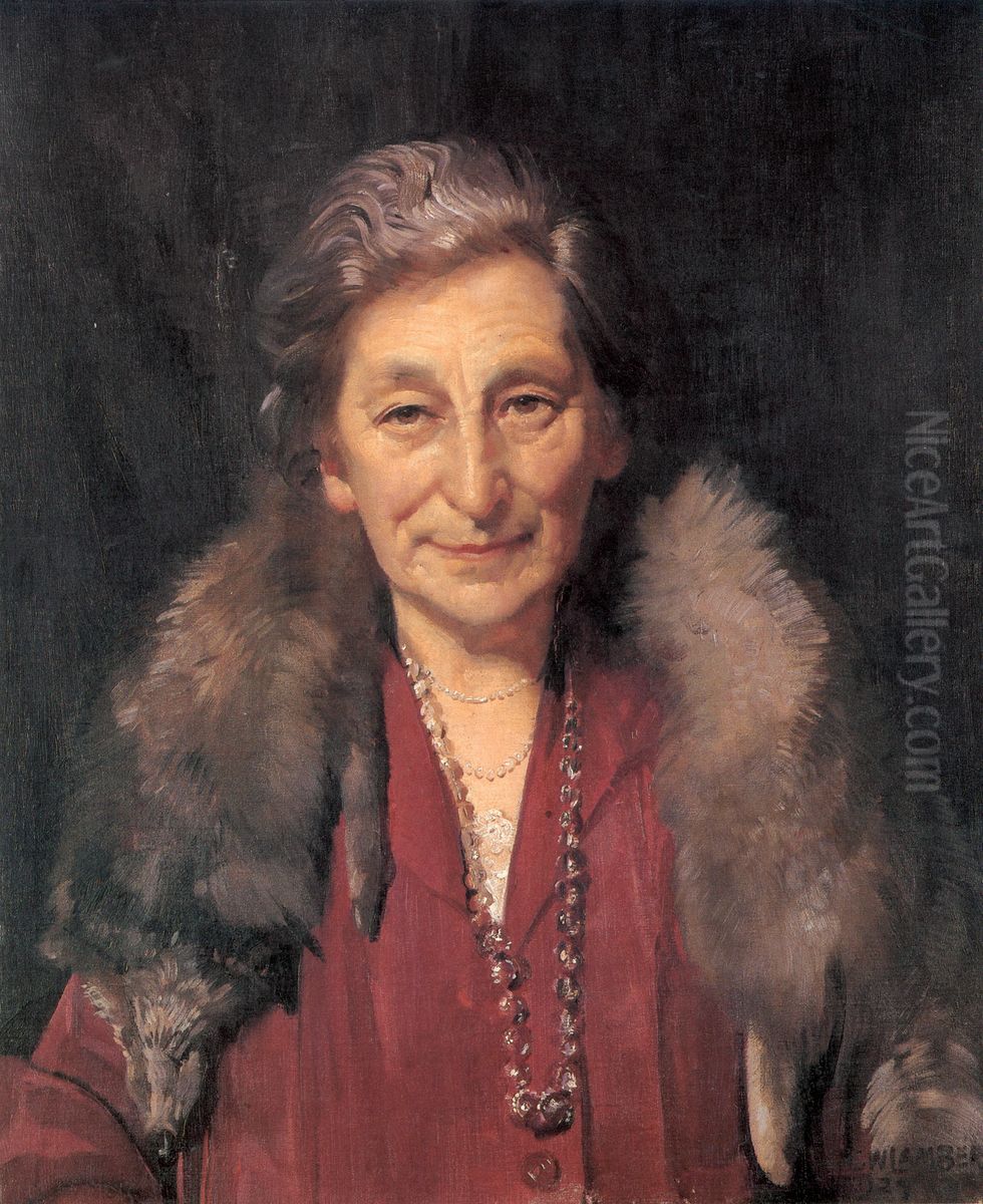Mrs Annie Murdoch Oil Painting by George W. Lambert