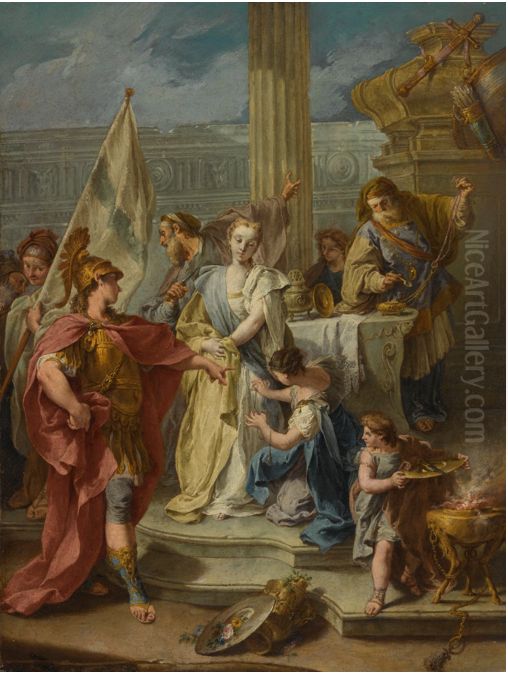 THE SACRIFICE OF POLYXENA Oil Painting by Giambattista Pittoni