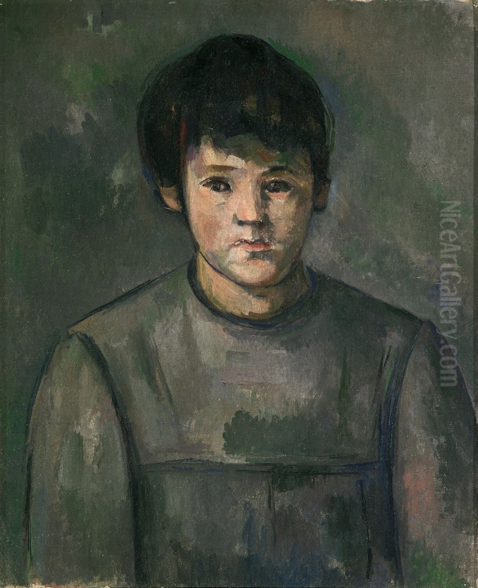 Portrait de fillette Oil Painting by Paul Cezanne