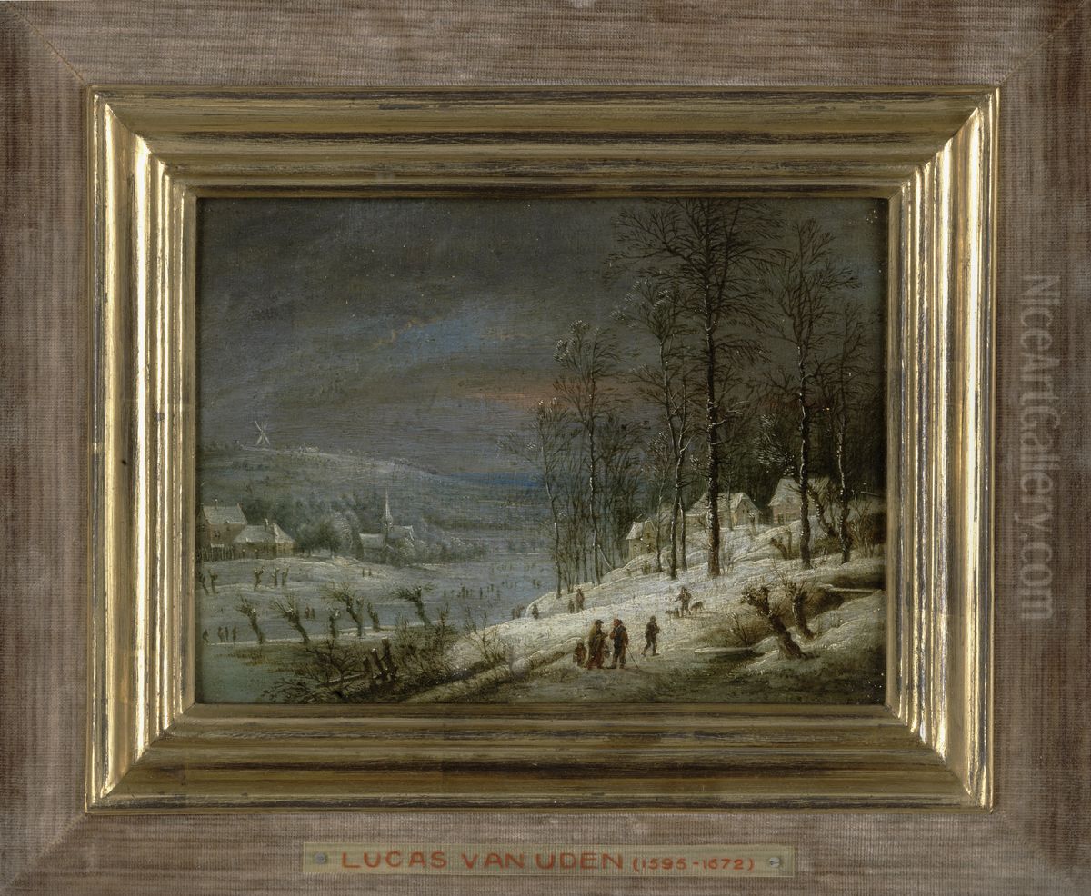 Winterlandschap Oil Painting by Lucas Van Uden