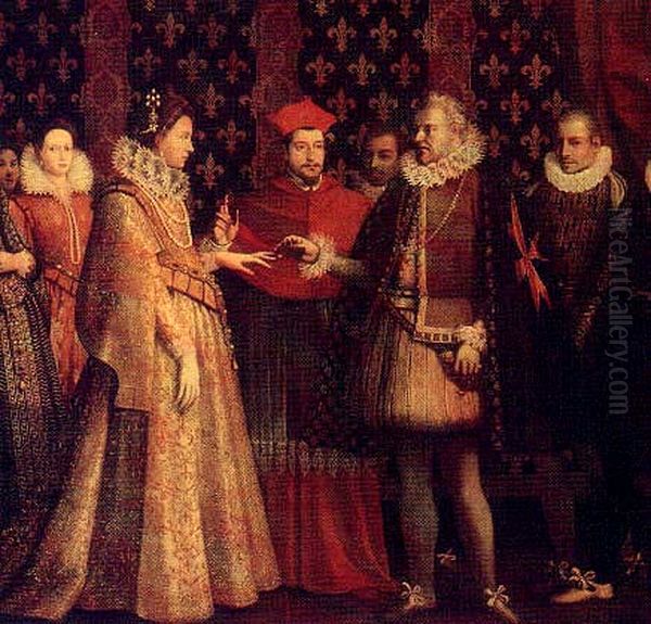 Wedding of Maria de Medici and Henry IV of France Oil Painting by Jacopo da Empoli