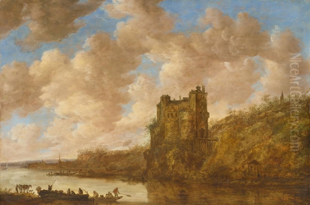 Large Castle Oil Painting by Jan van Goyen