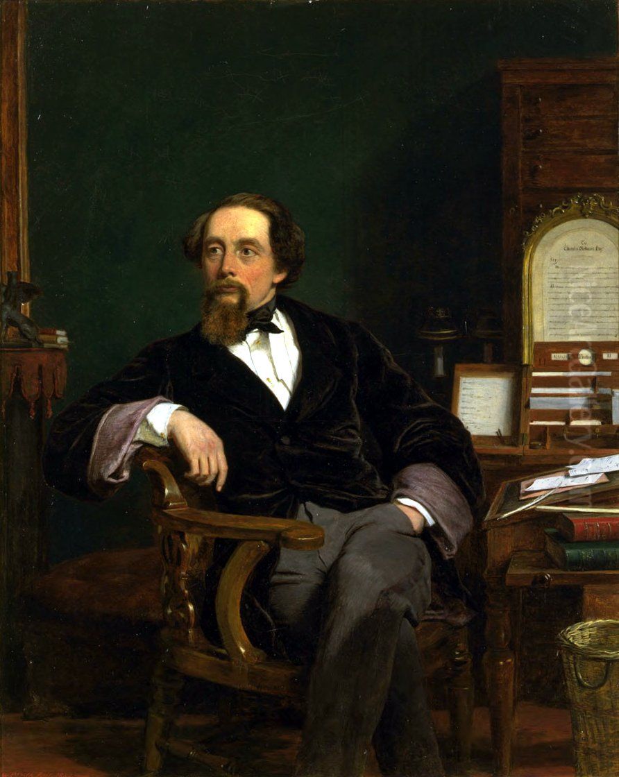 Charles Dickens in his Study Oil Painting by William Powell Frith