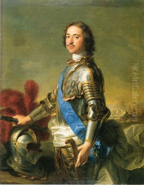 Bildnis Zaren Peter der Grosse (1672-1725) Oil Painting by Jean-Marc Nattier