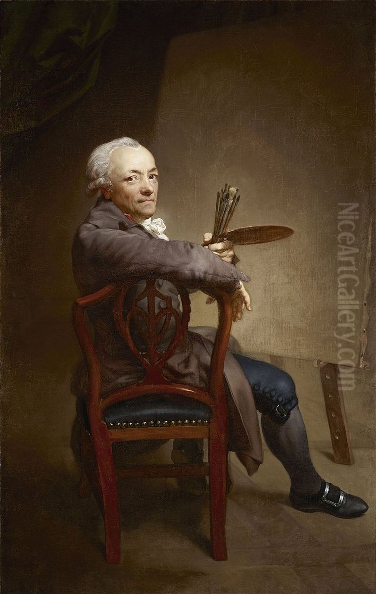 Self-Portrait at the Age of 58 Oil Painting by Anton Graff