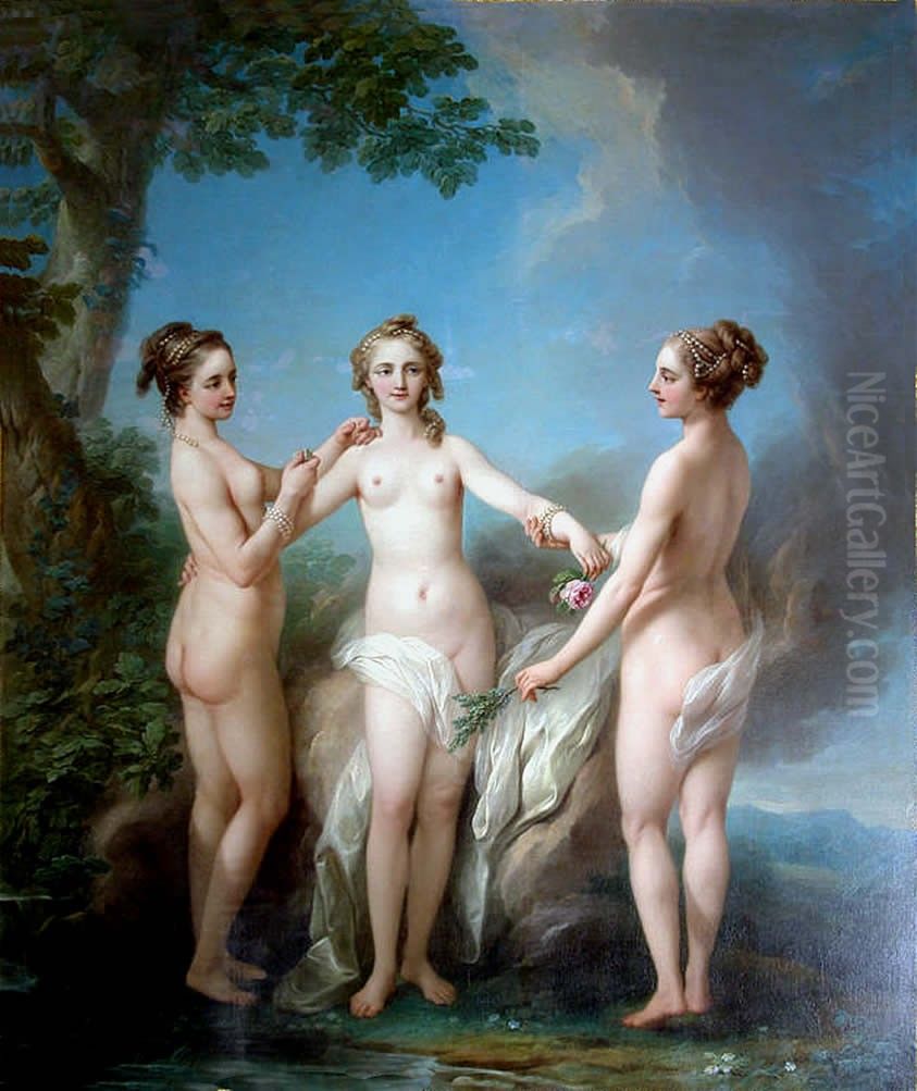 The Three Graces Oil Painting by Charles-Andre van Loo