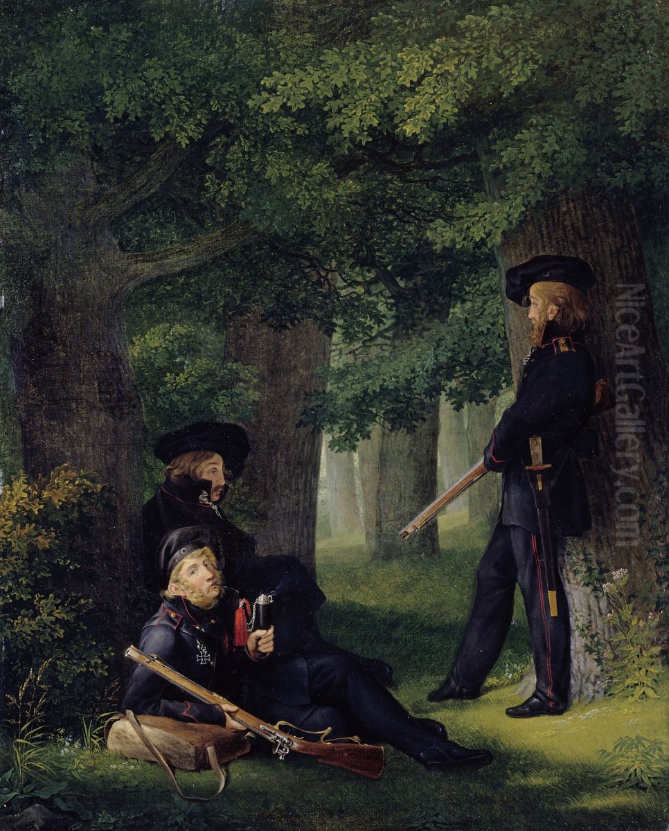 On Outpost Duty Oil Painting by Georg Friedrich Kersting