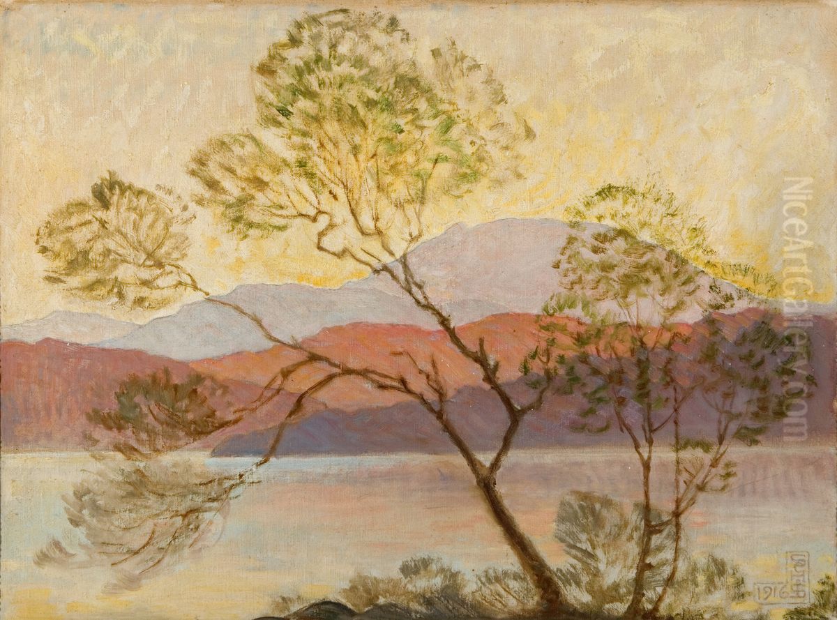 Ranfjorden 28. juni Oil Painting by Suzette Holten