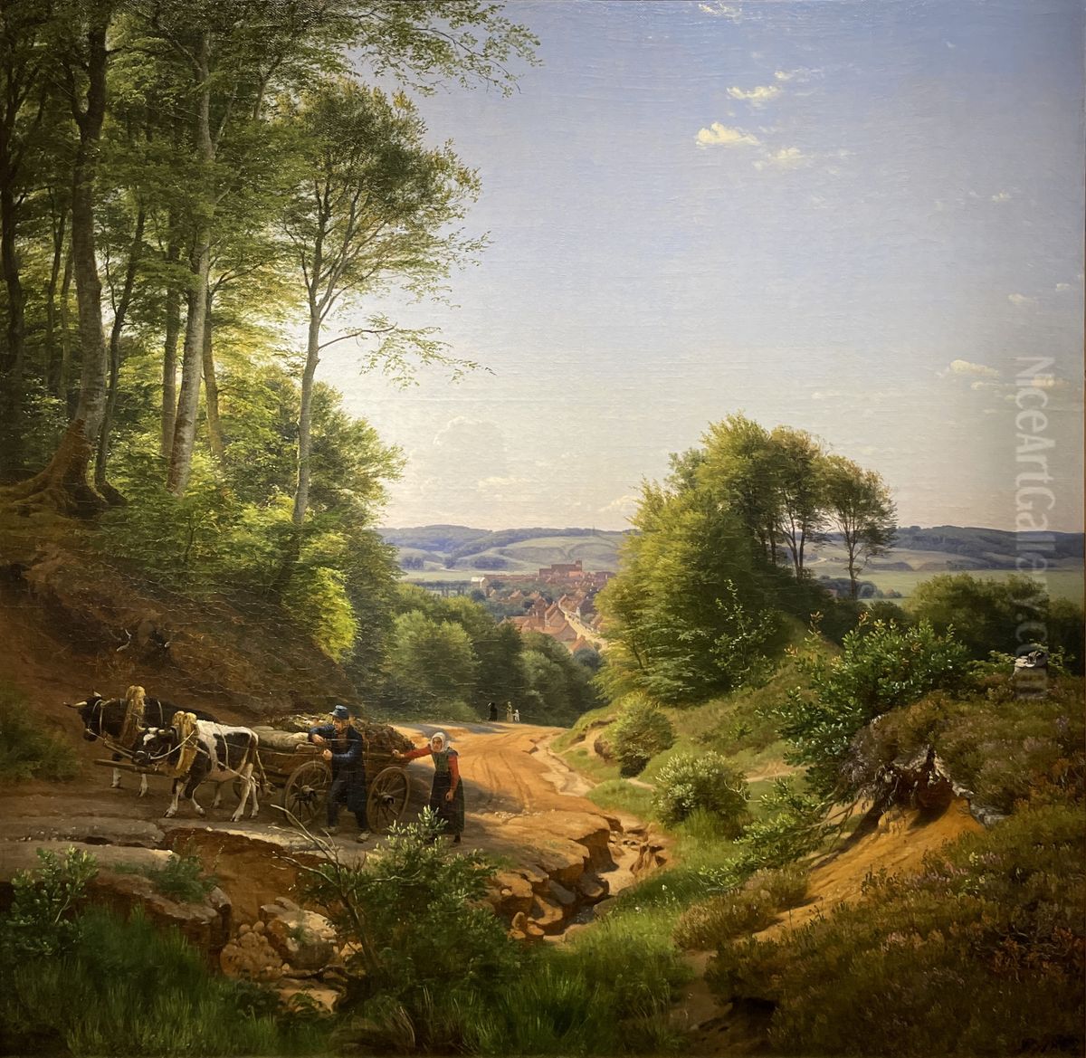 Udsigt over Vejle. Oil Painting by P. C. Skovgaard