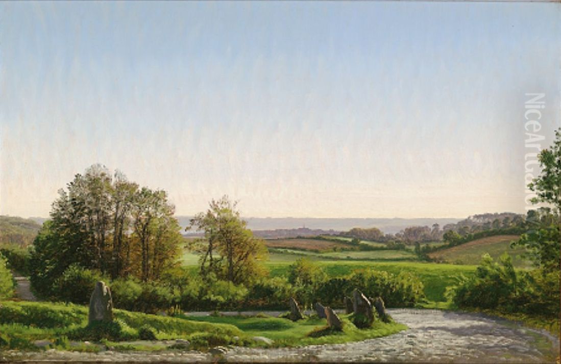 Landscape near Aabenraa, Denmark. Oil Painting by P. C. Skovgaard