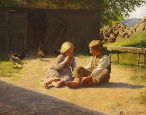 Two children playing.