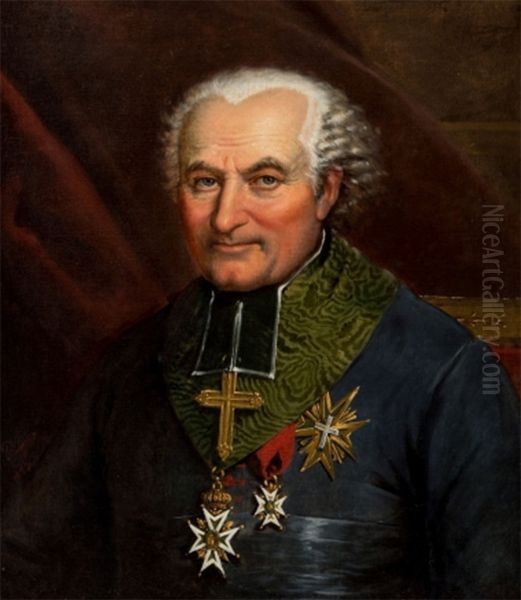 Mgr. Marc-Marie de Bombelles Oil Painting by Edouard Pingret