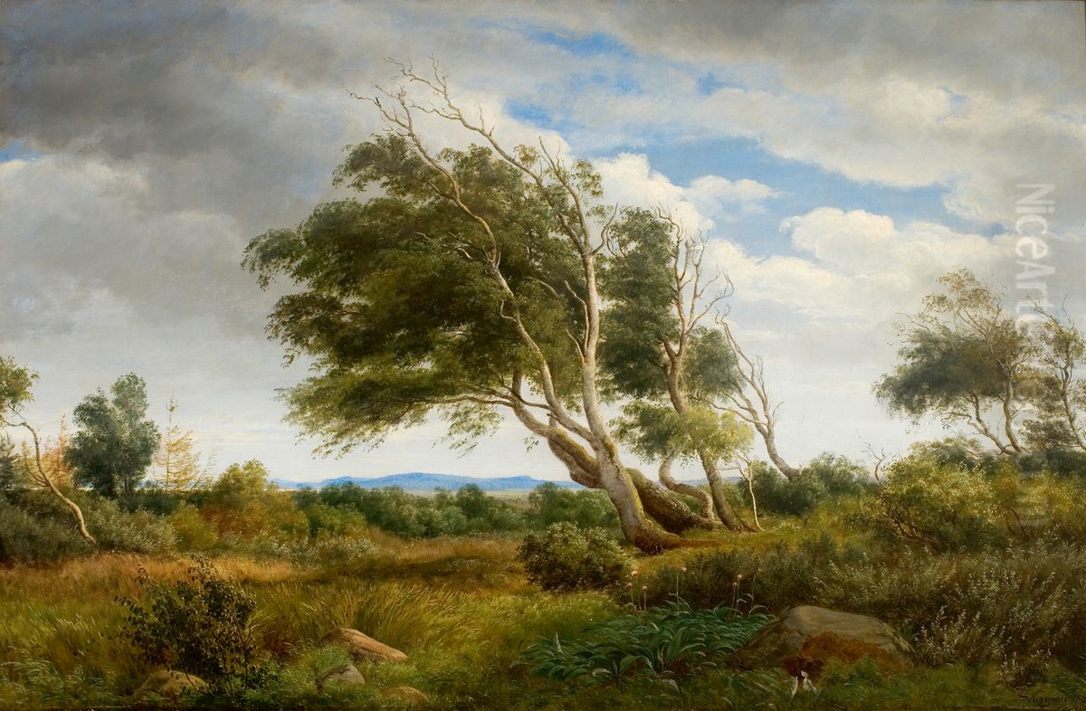 Parti fra udkanten af Tisvilde Skov, Oil Painting by P. C. Skovgaard