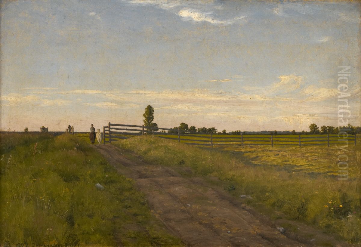 Landscape at Damsmosegard Oil Painting by Niels Skovgaard