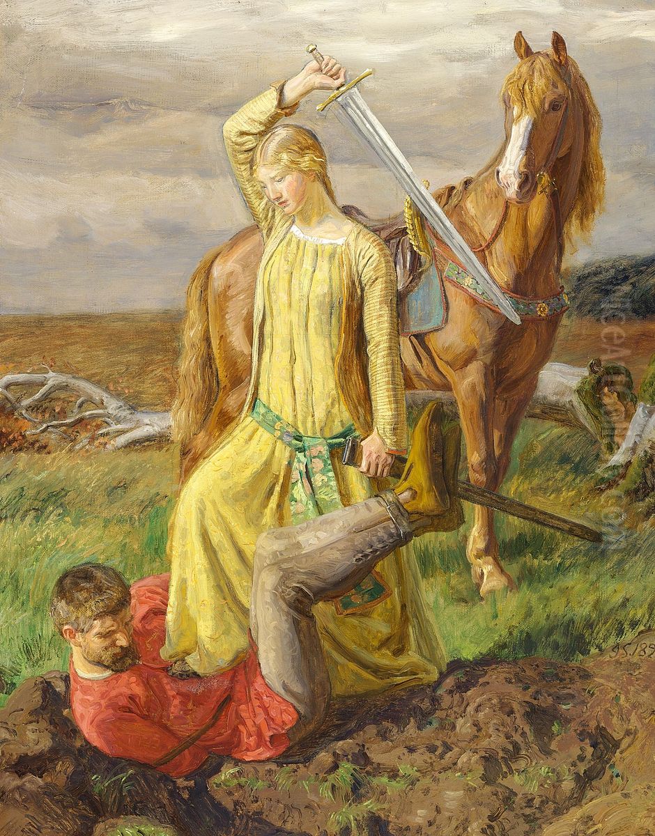 Ulver and Vaenelil. Oil Painting by Joakim Skovgaard