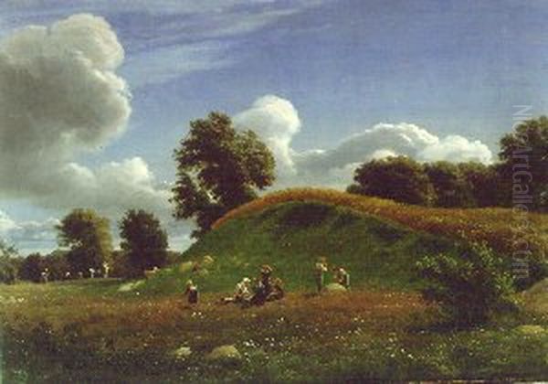 En sommerdag Oil Painting by P. C. Skovgaard
