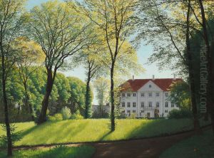 Summer day in the park a Danish manor