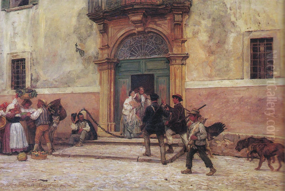 Return from the Shoot. Oil Painting by Joakim Skovgaard
