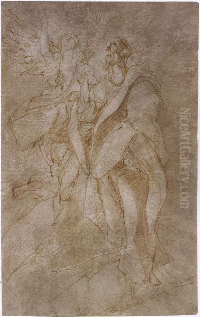 Study for St John the Evangelist and an Angel Oil Painting by El Greco