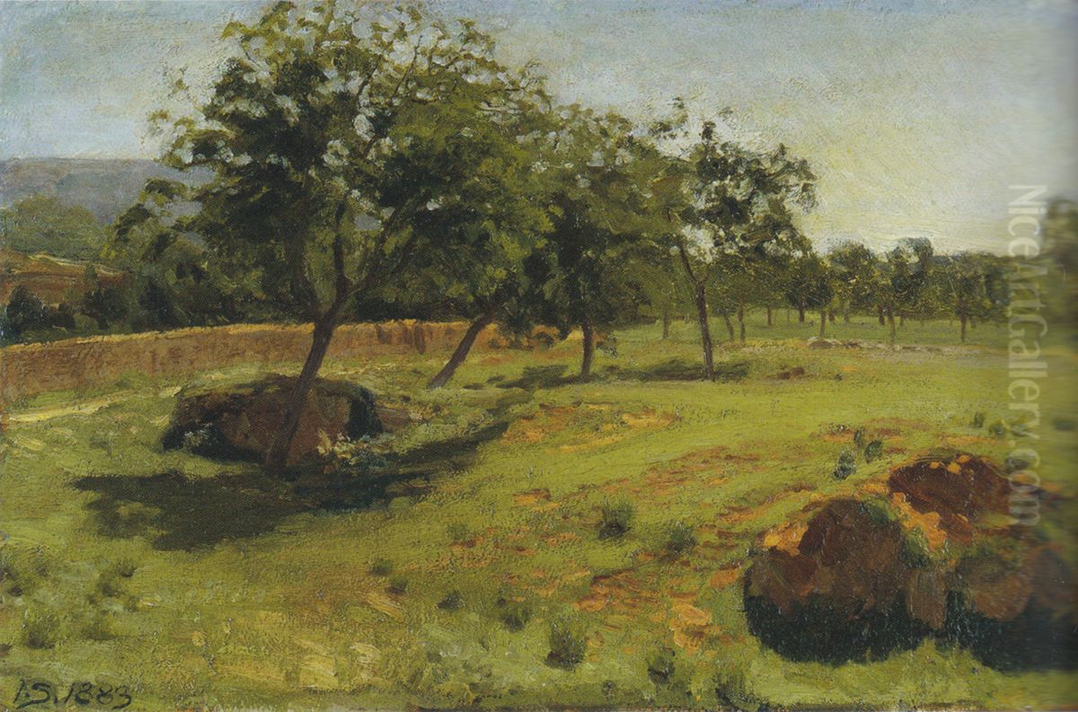 Walnut Trees. Sora. Oil Painting by Joakim Skovgaard