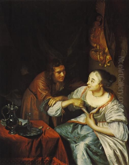 Brothel scene Oil Painting by Godfried Schalcken