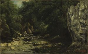 A Brook at Le puits noir, near Ornans