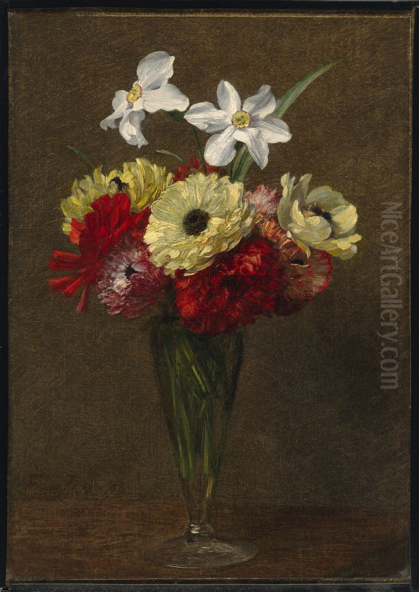 Vase of Flowers Oil Painting by Henri Fantin-Latour