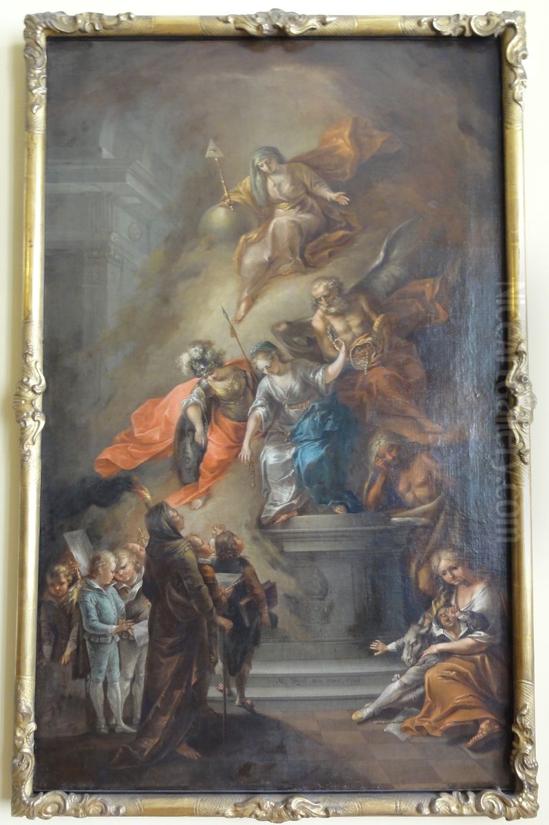 Allegorie auf die Kunstpflege in Augsburg Oil Painting by Michael Tenzel