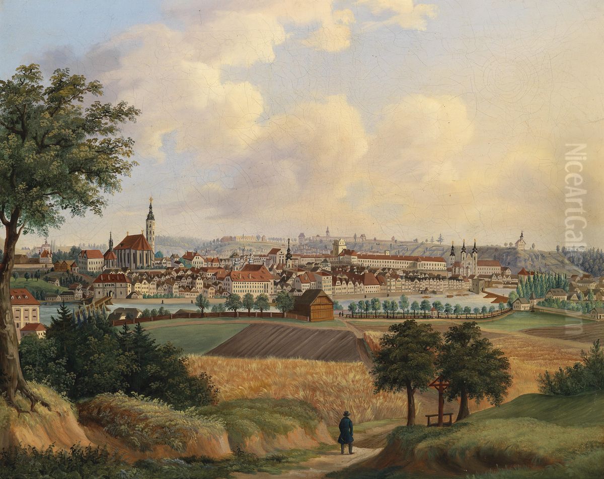 Blick auf Steyr Oil Painting by unknown