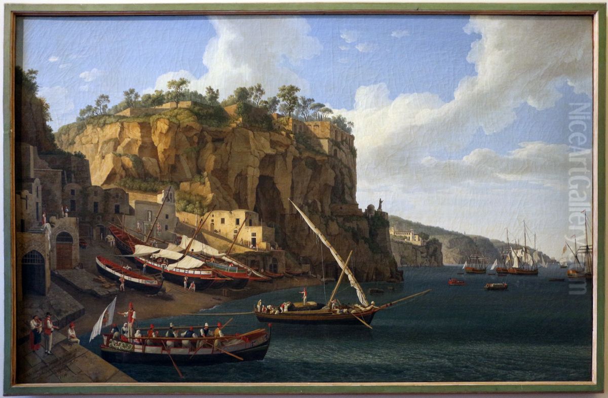 View of the Small Marina of Sorrento Oil Painting by Jacob Philipp Hackert