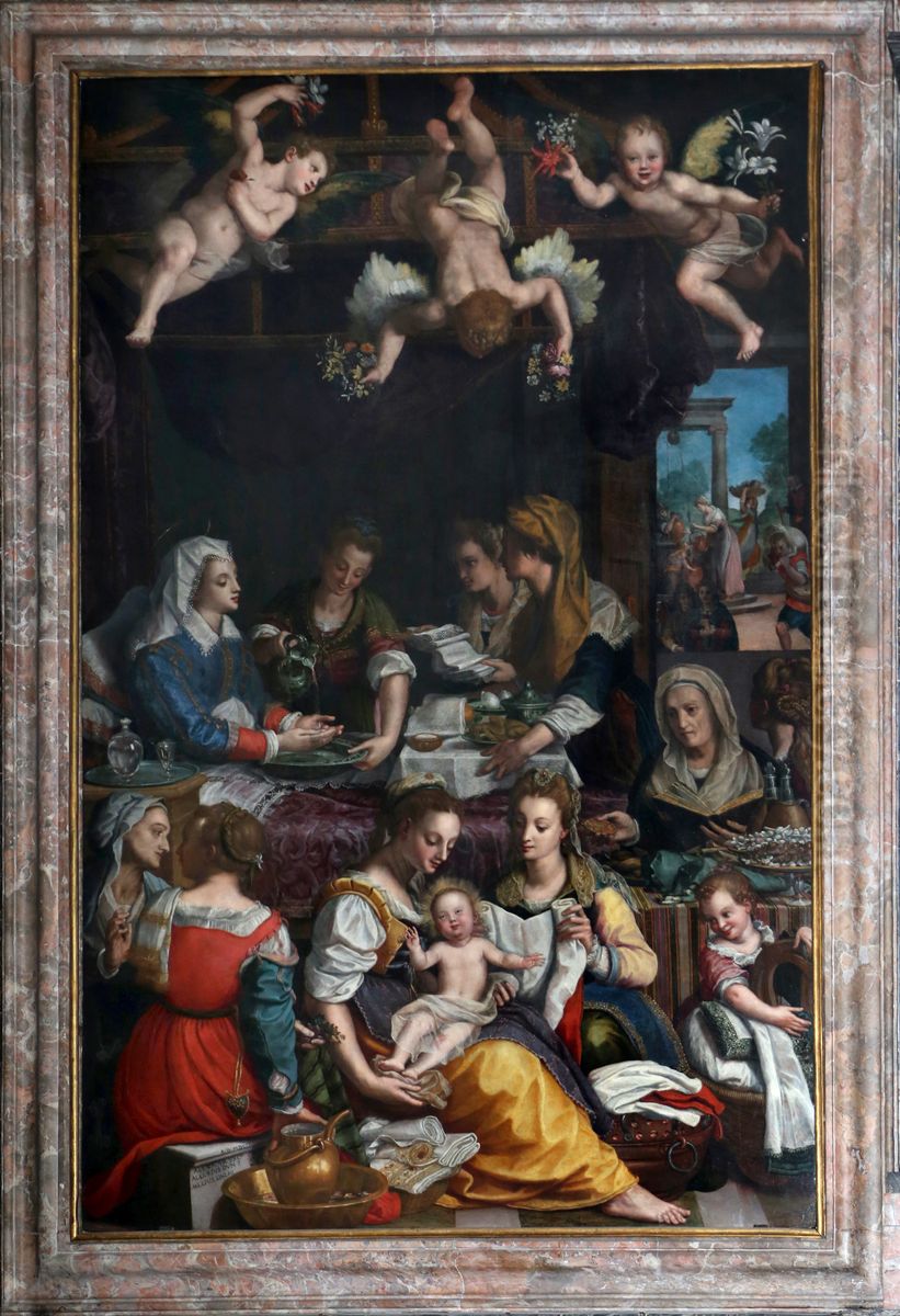 Birth of the Virgin Oil Painting by Alessandro Allori