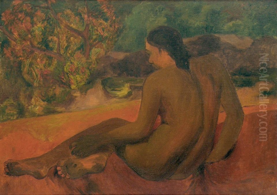 Tahitian Girl, or Tahitian Woman II Oil Painting by Paul Gauguin