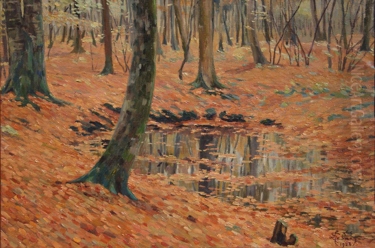 La Mare (Foret d'Halatte) Oil Painting by Georges Emile Lebacq