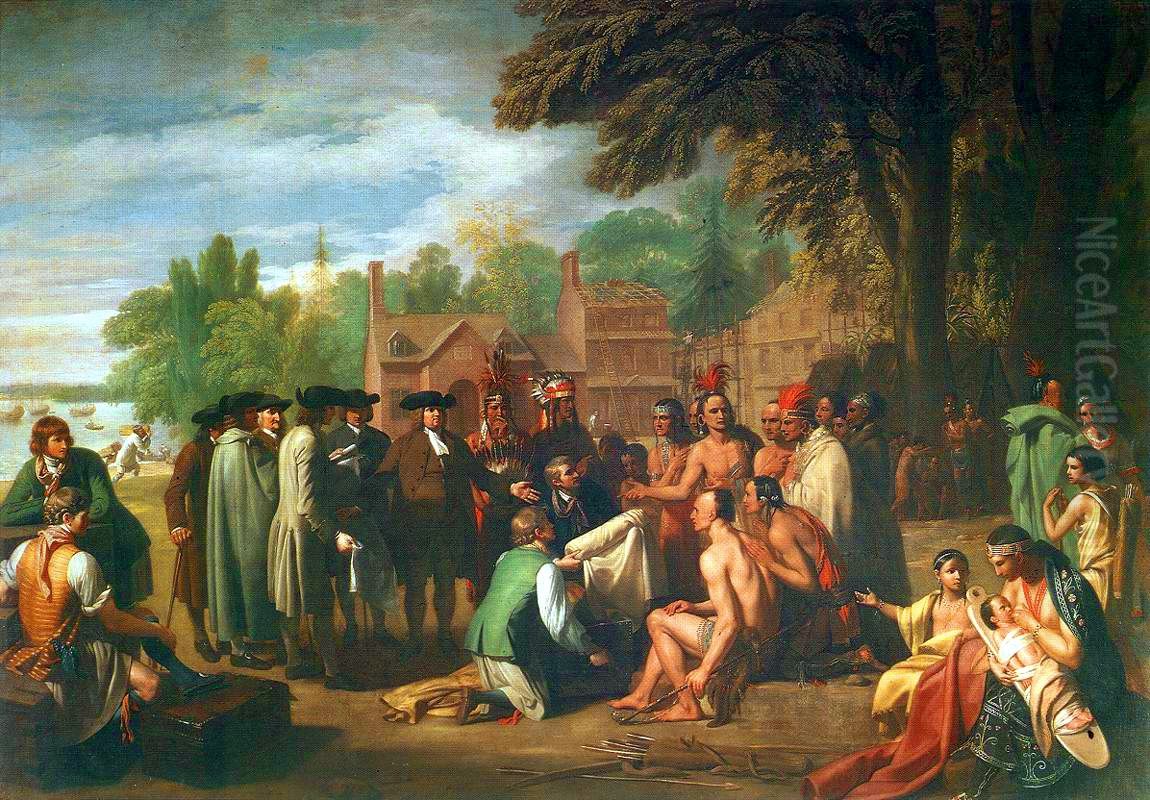 Penn's Treaty with the Indians Oil Painting by Benjamin West