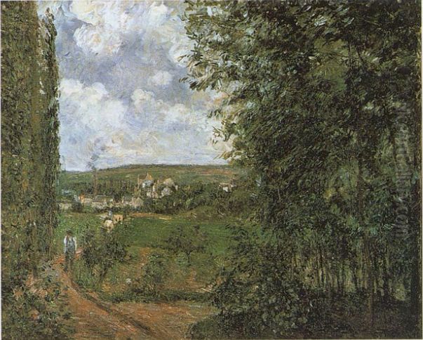 View from the Gratte-Coqs Hill, Pontoise Oil Painting by Camille Pissarro