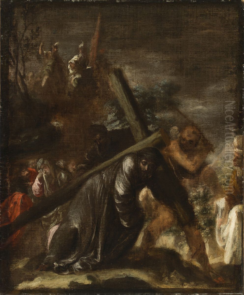 Christ Carrying the Cross Oil Painting by Juan De Valdes Leal
