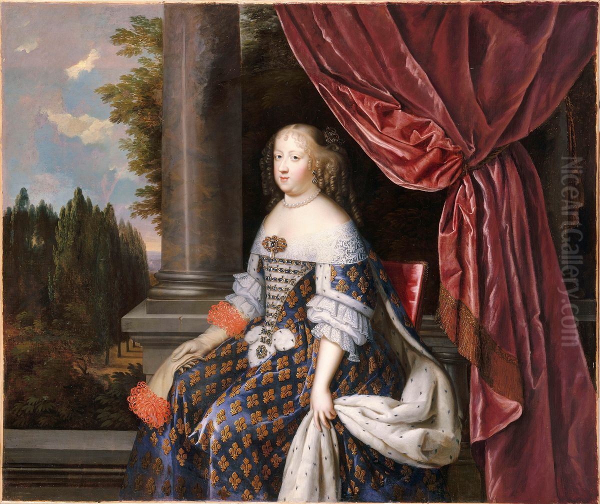 Marie Therese of Austria in Royal Costume Oil Painting by Jean Nocret