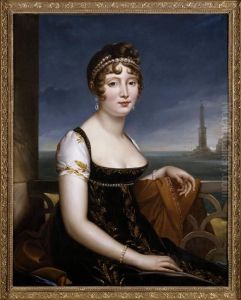 Portrait de Caroline Murat devant la baie de Naples