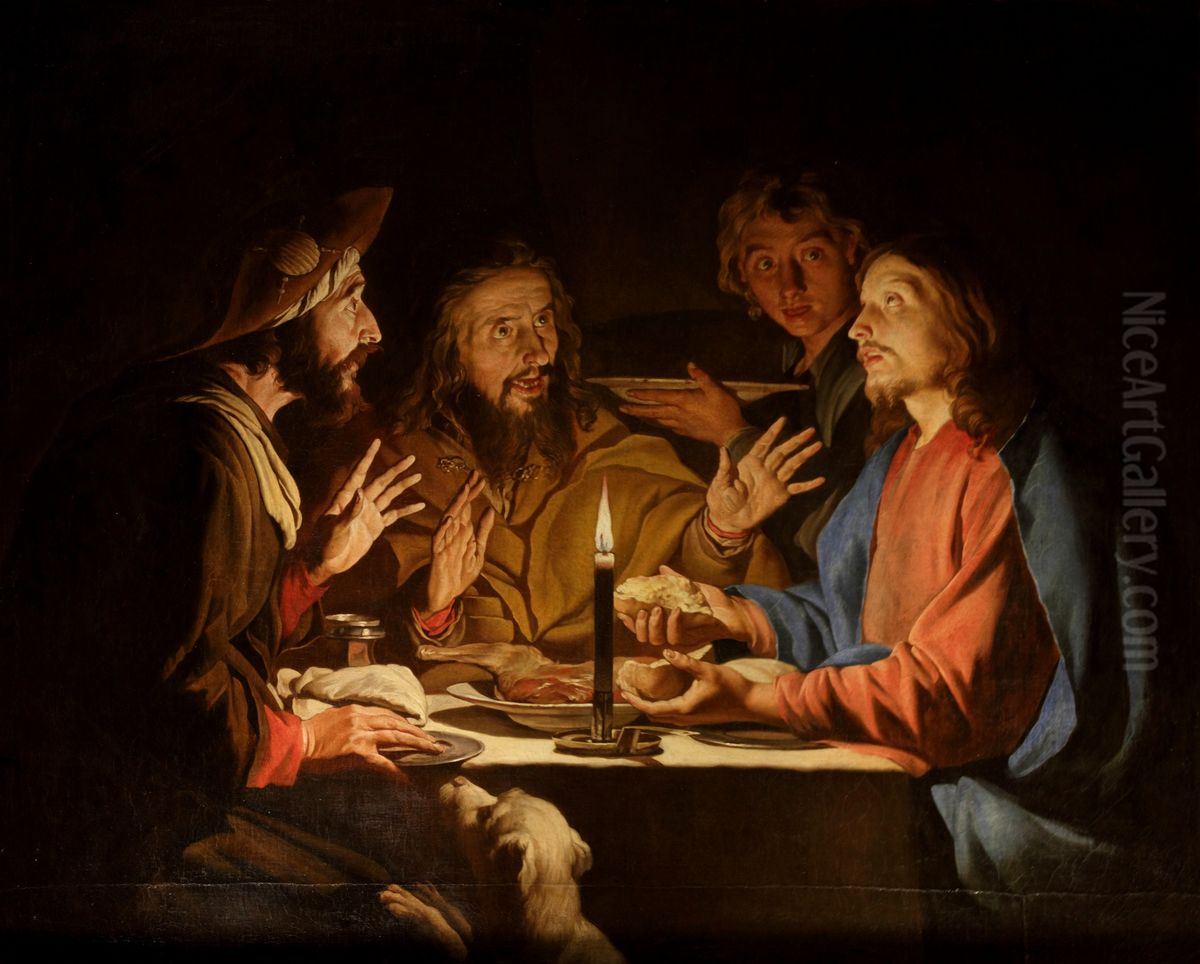 Supper at Emmaus Oil Painting by Matthias Stom