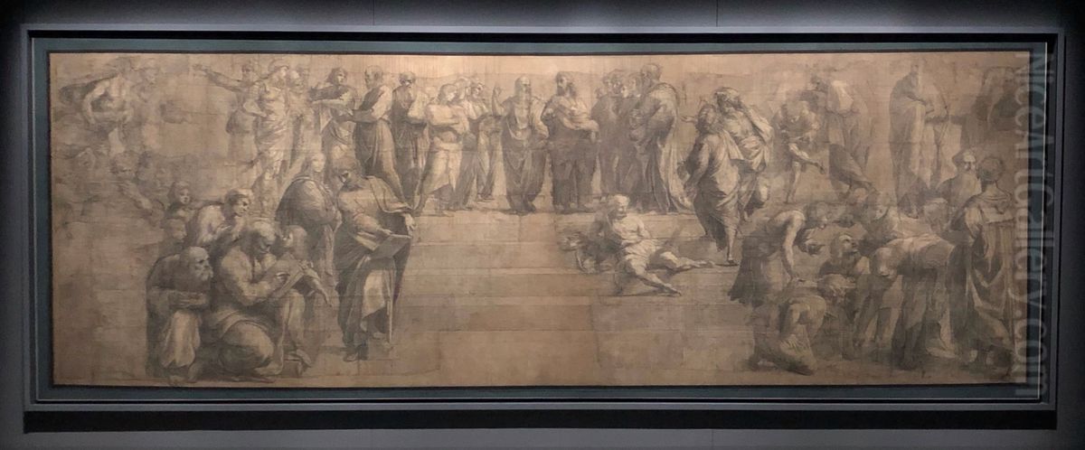 Cartoon of The School of Athens Oil Painting by Raphael