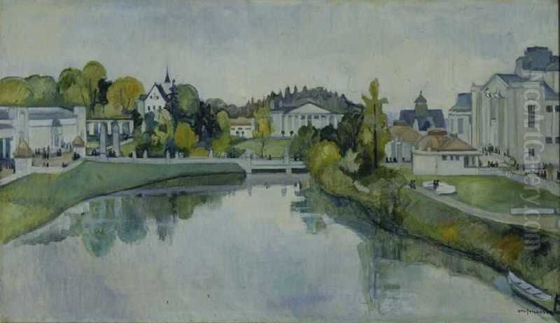 1914 Jubilee Exhibition Oil Painting by Otto Emil Johansen