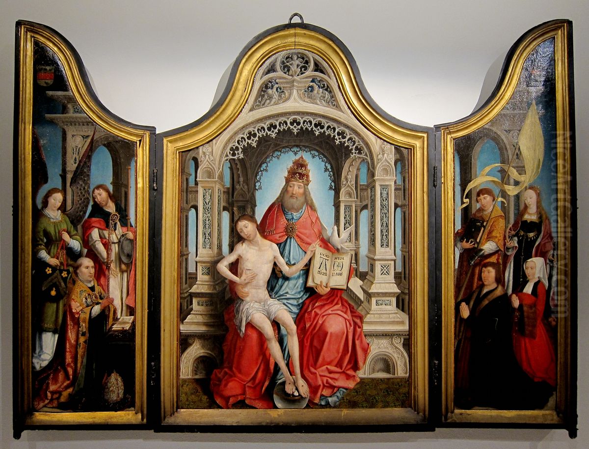 Triptyque de la Trinite de Marchiennes Oil Painting by Jehan Bellegambe