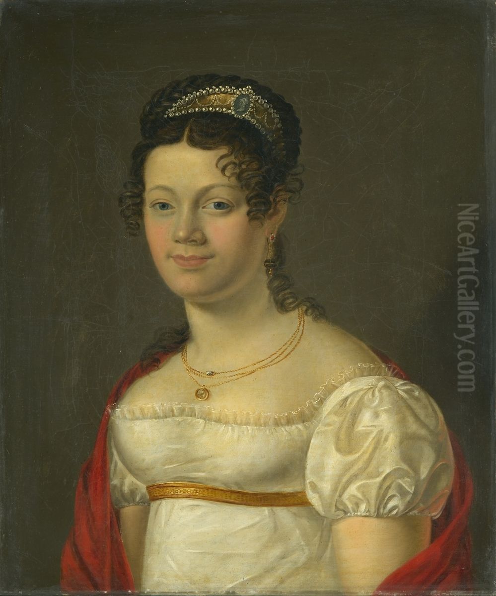 Portrett av Barbara Omsted Oil Painting by Jacob Munch
