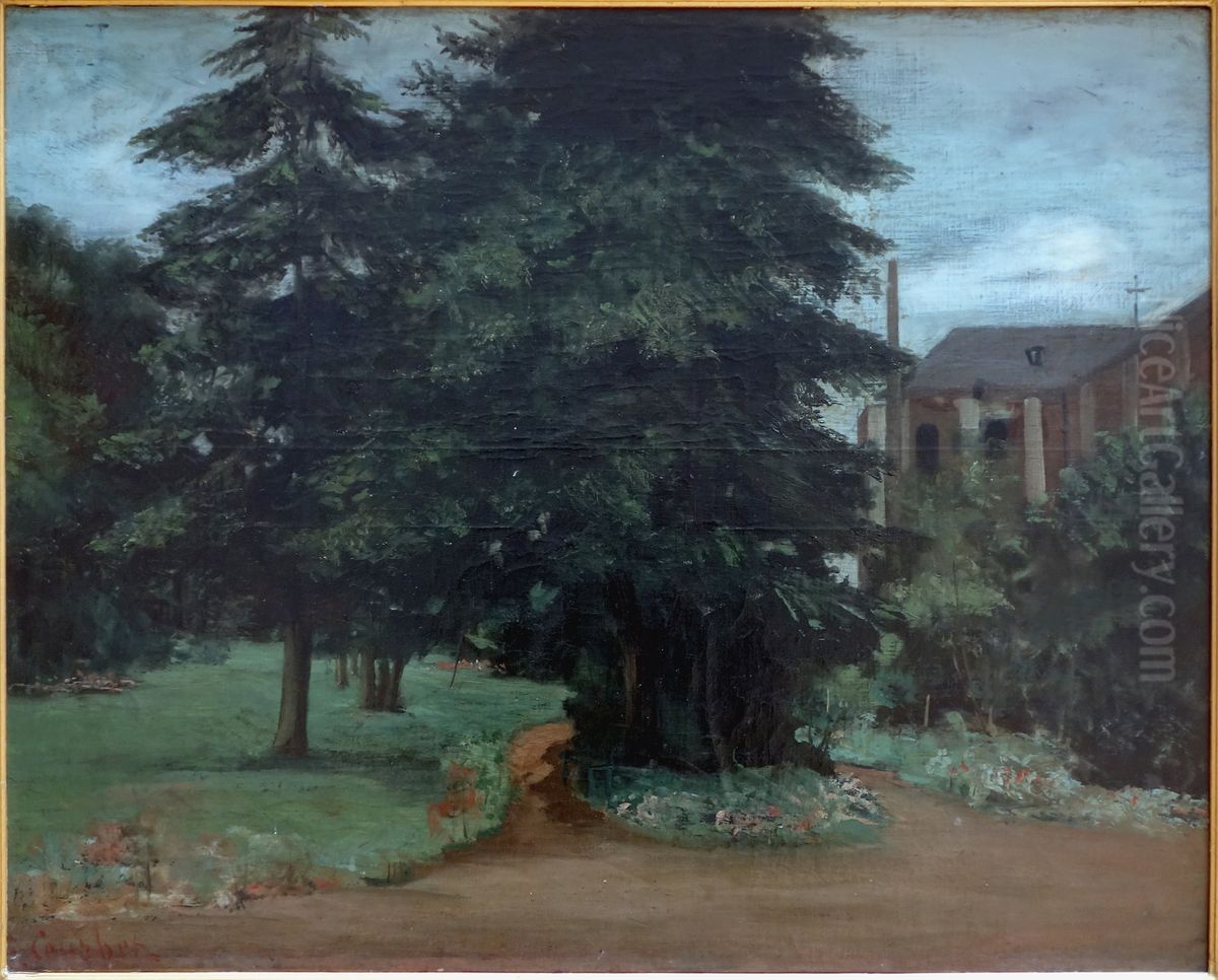 Le jardin de l'abbaye de Loos-lez-Lille Oil Painting by Gustave Courbet