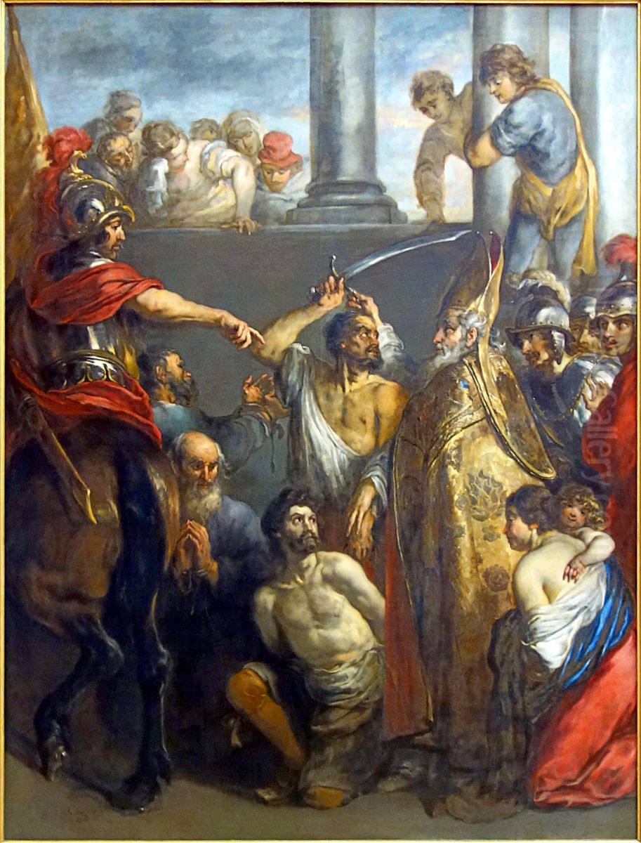 St Nicolas rescuing captives Oil Painting by Jan Cossiers