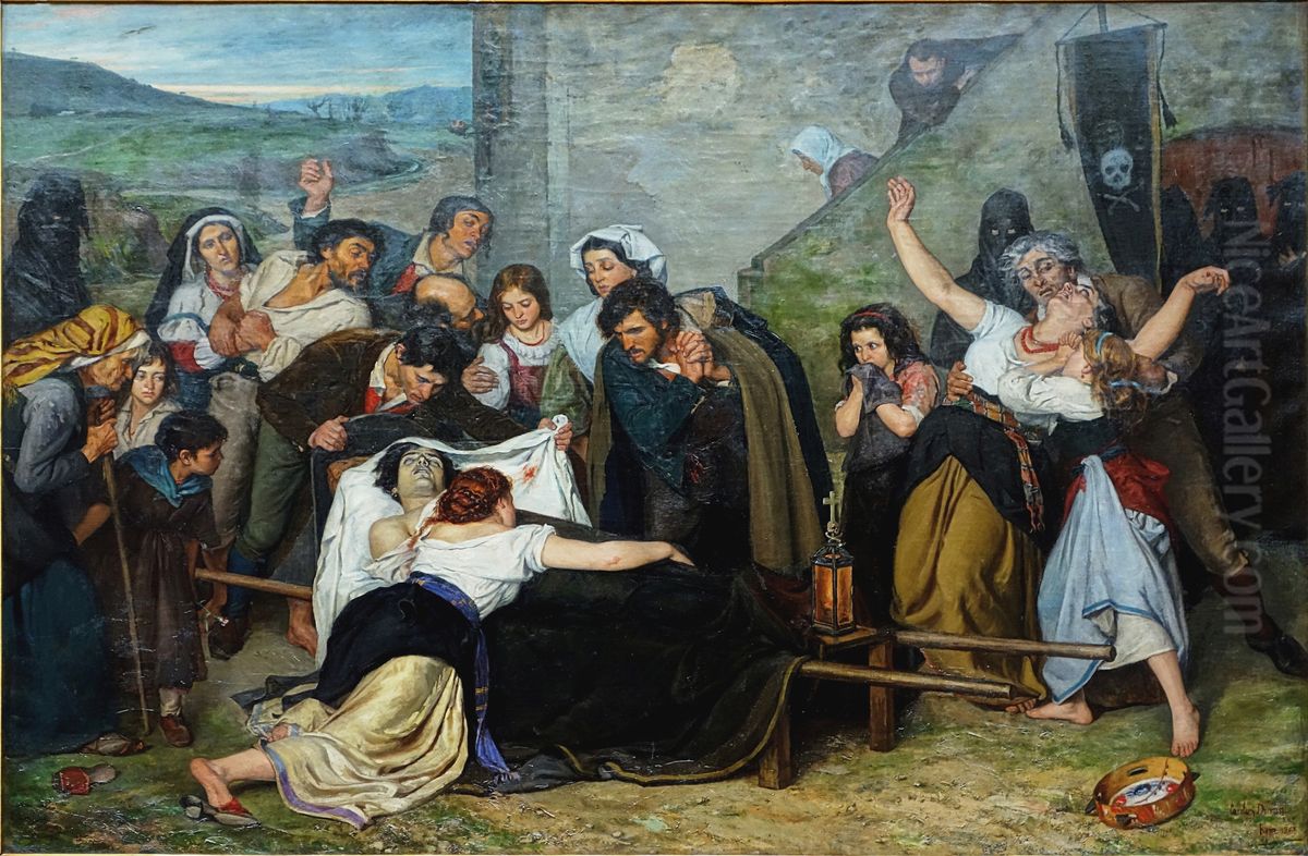 The murdered, memory of the Roman campagna Oil Painting by Carolus-Duran